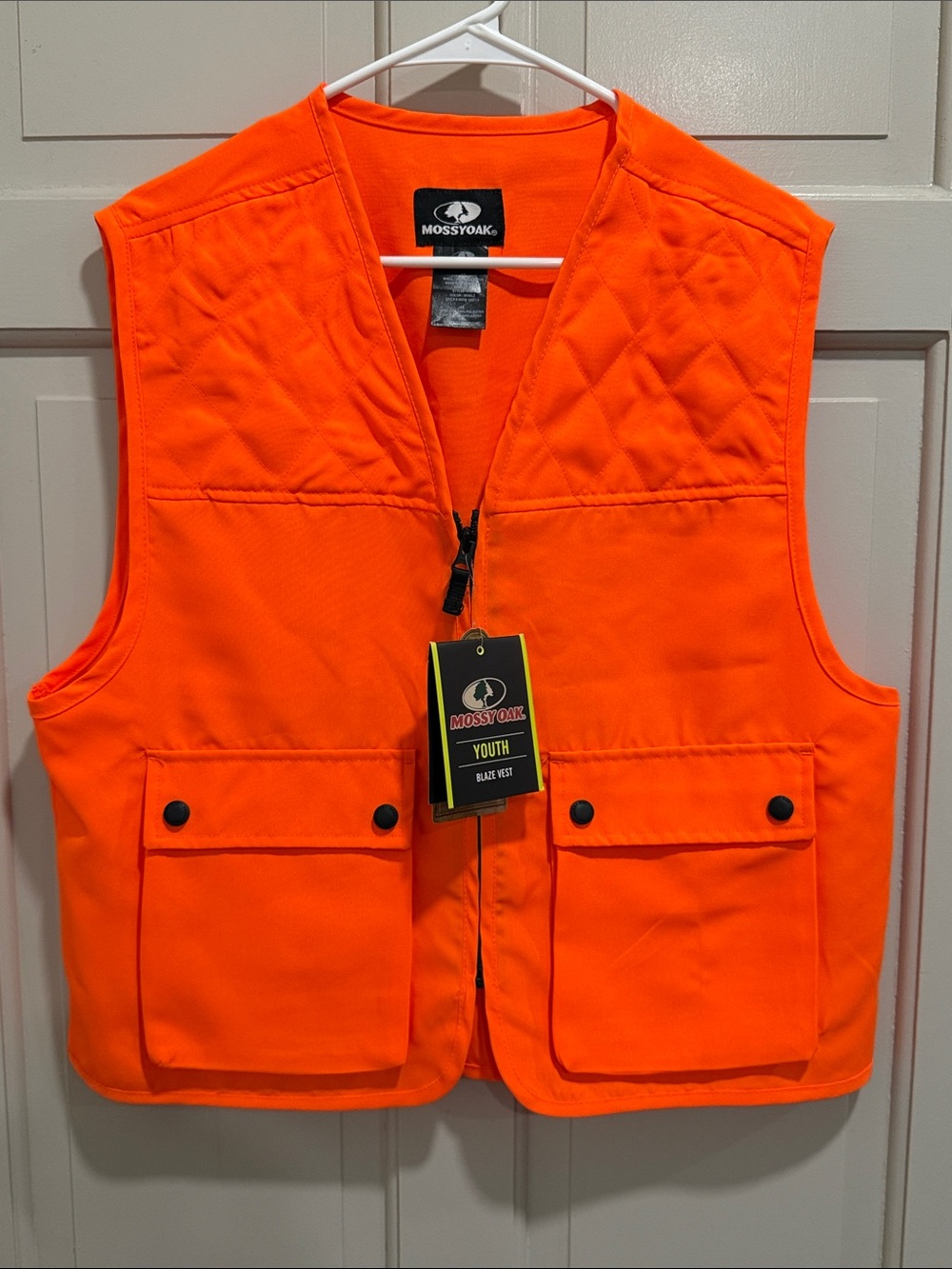 Mossy Oak Youth Blaze High-Visibility Orange Hunting Vest Size 2XL (18)